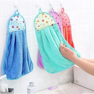 Microfiber Hanging Hand & Kitchen Towels – 44x24 cm, Pack of 4, Ultra Soft & Super Absorbent