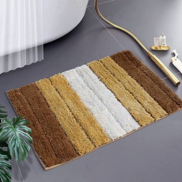 2500 GSM Microfiber Anti-Skid Water Absorbent Quick Dry Luxury Bath Mat – Machine Washable, High Pile Tufted Rug for Bathroom, Kitchen & Entrance