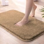 Microfiber Bath Mat (40x60 cm) – Super Soft, Non-Slip, Washable Floor Mat for Bathroom, Kitchen, Bedroom & Home (Pack of 1, Rectangular) - Gold