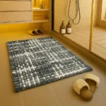 Bathroom Mat (40x60 cm) – Anti-Slip, Water-Absorbent Cotton & Polyester Floor Mat for Home, Bathroom & Doorway - Dark Grey