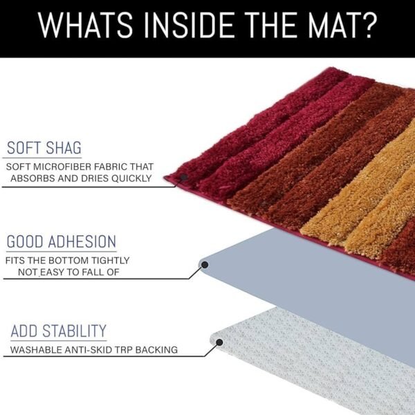 2500 GSM Microfiber Anti-Skid Water Absorbent Quick Dry Luxury Bath Mat – Machine Washable, High Pile Tufted Rug for Bathroom, Kitchen & Entrance