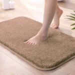 Microfiber Bath Mat (40x60 cm) – Super Soft, Non-Slip, Washable Floor Mat for Bathroom, Kitchen, Bedroom & Home (Pack of 1, Rectangular) - Rust