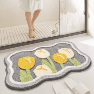 Super Soft Anti Skid (40x60 cm) Super Absorbent Mats Microfibre 2000 GSM Mat for Bathroom-Bedroom-Kitchen-Door Mat-Floor Mat Pack of 1