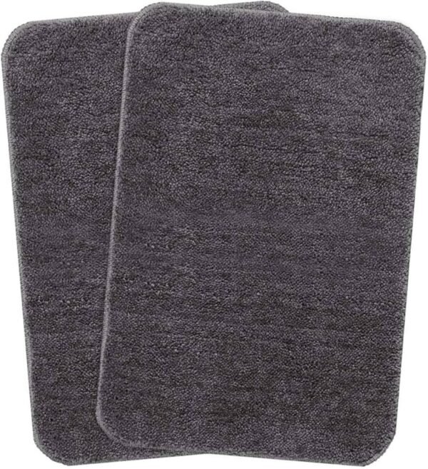 Microfiber Anti-Skid Bath Mat Pack of 2 (Grey, 35X50 CM, Rectangular)