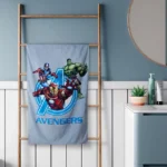 Kids Bath Towel – 100% Cotton, Ultra Soft & Absorbent, Quick-Dry, 67x130 cm (Avengers Marvel – Grey)