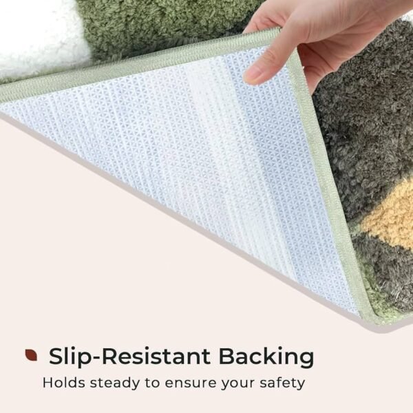 Bath Mat Canada Triangle Super Soft Anti Skid Slip Water Soak Washable Door Mats for Home, Bathroom Mat, Floor Mat, Kitchen Mat for Floor (40x60 cm) Green
