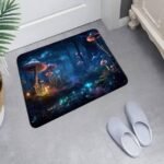 3D Bathroom Mat – Non-Slip Water Absorbent Rubber Shower Rug with High Pile, Easy Care Floor Mat for Bathroom, Kitchen & Home Decor - Mushroom