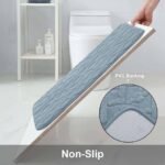 Batroom Floor Mat  Non-Slip Bathroom Mat Washable , Soft Floor Anti Skid Mat  Bathroom Water Absobent Rug 60x40 cm (Light Blue)