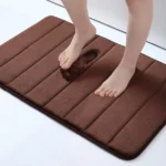 Memory Foam Bath Mat (40x60 cm) – Super Absorbent, Non-Slip, Cushioned Bathroom & Bedroom Floor Mat, Machine Washable - Brown