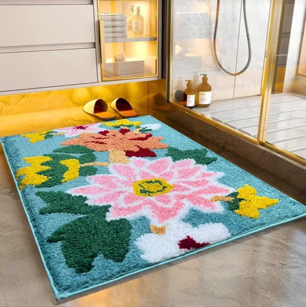 2500 GSM Microfiber Anti-Skid Water Absorbent Quick Dry Luxury Bath Mat – Machine Washable, High Pile Tufted Rug for Bathroom, Kitchen & Entrance