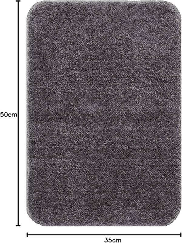 Microfiber Anti-Skid Bath Mat Pack of 2 (Grey, 35X50 CM, Rectangular)