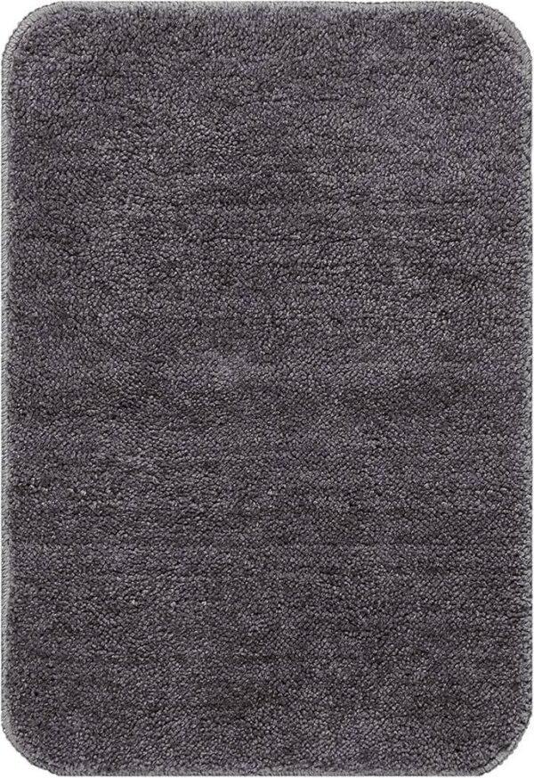 Microfiber Anti-Skid Bath Mat Pack of 2 (Grey, 35X50 CM, Rectangular)